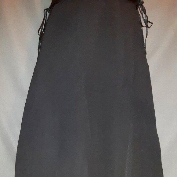 Spiegel Black Silk Midi-Dress * Semi-Formal, Cocktail * Sz 8 * Vintage Y2K 90's - Picture 5 of 10